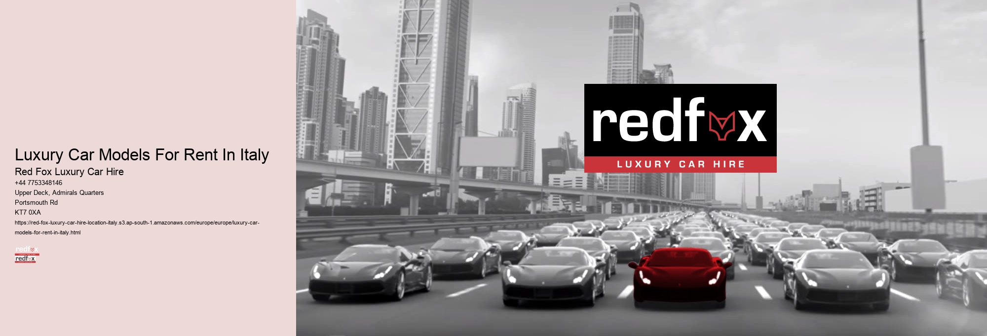 Luxury Car Models For Rent In Italy
